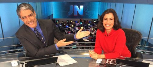 Renata Vasconcelos e William Bonner. (Imagem: Reprodu&ccedil;&atilde;o)