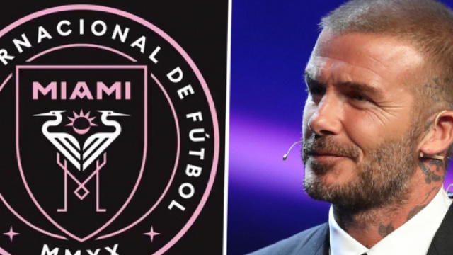 David Beckham ed il logo dell'Inter Miami