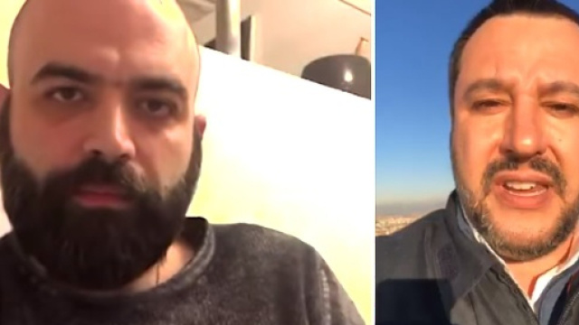 Ancora Roberto Saviano contro Matteo Salvini