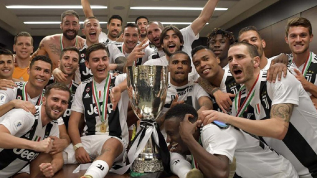 La Juventus festeggia negli spogliatoi la vittoria della Supercoppa (sito: Juventus.com)