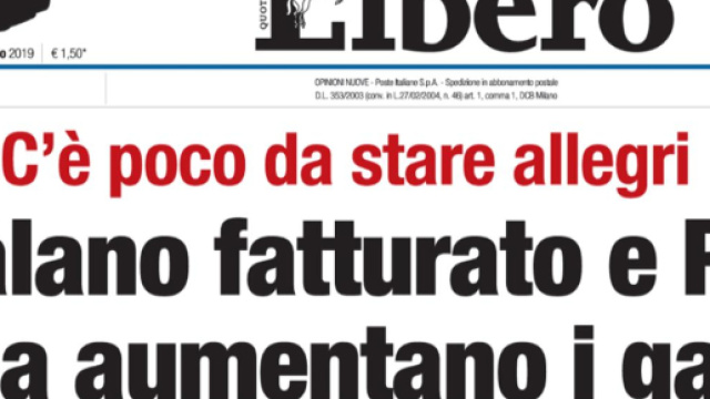 Libero: 'C'&egrave; poco da stare allegri. Calano fatturato e Pil ma aumentano i gay', &egrave; bufera sul nuovo titolo del quotidiano di Feltri