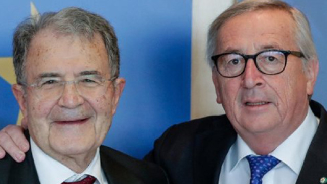 Romano Prodi ed il Presidente della Commissione europea Juncker
