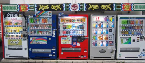 Vending machine of soft drink and ice cream in Japan (image via wikimedia.org)