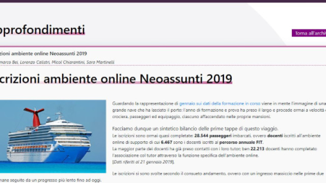 Indire, bilanci iniziali e patti formativi