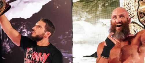 Johnny Gargano and Tommasa Ciampa celebrate victories at WWE NXT TakeOver Phoenix. [Image via WWE/YouTube screencap]