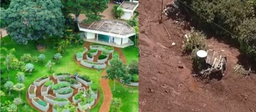 Antes de depois da pousada em Brumadinho (Reprodu&ccedil;&atilde;o UOL / TV Globo)