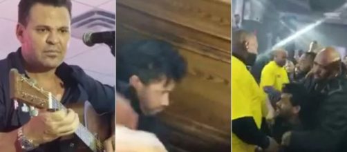 F&atilde; &eacute; retirado &agrave; for&ccedil;a de show de Eduardo Costa (Reprodu&ccedil;&atilde;o QUEM)