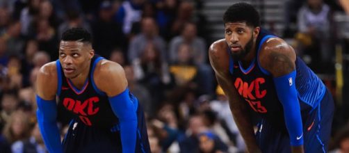 Russell Westbrook and Paul George helped lead the Thunder to a win over the Magic on Tuesday (Jan. 29). - [Bleacher Report / YouTube screencap]