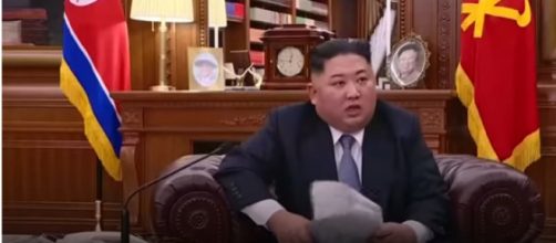 Kim Jong-un's New Year message. [Image source/Guardian News YouTube video]