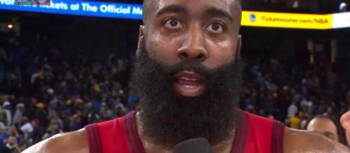 Houston's James Harden recorded a triple-double to defeat the Warriors in overtime. - [NBA / YouTube screencap]