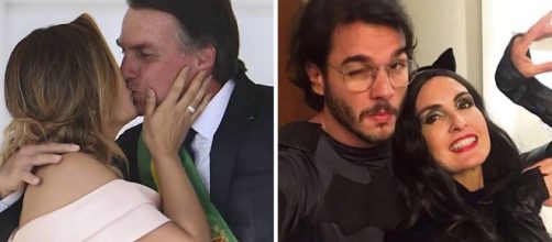 Jair Bolsonaro e F&aacute;tima Bernardes se relacionam com parceiros mais jovens. (Foto Reprodu&ccedil;&atilde;o)