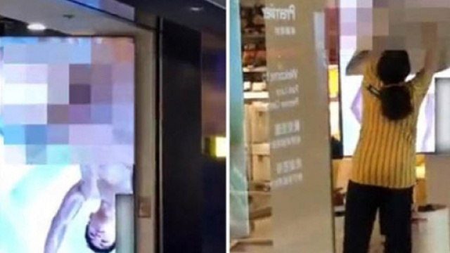 Cina, un film a luci rosse compare sugli schermi di un negozio Ikea