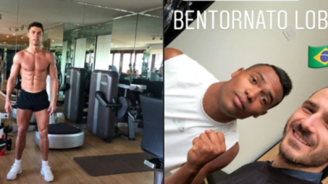 Cristiano Ronaldo, Alex Sandro e Leonardo Bonucci (Instagram: @cristiano; @bonuccileo19)