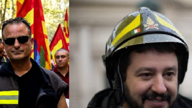 La denuncia di un sindacato dei pompieri contro l'uso delle divise da parte di Salvini