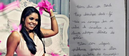 Mulher deixou um bilhete na academia (Cr&eacute;dito: arquivo pessoal).