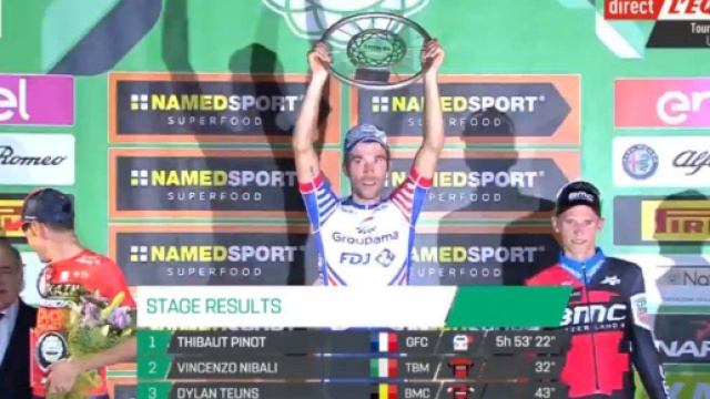 Thibaut Pinot vincitore de Il Lombardia di un anno fa