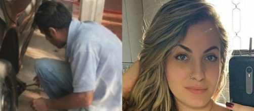 Homem foi fotografado trocando o pneu do carro. (Arquivo Blasting News).