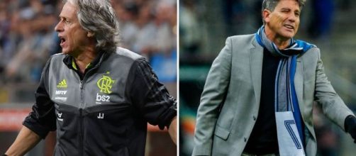 Jorge Jesus e Renato Portaluppi fazem duelo t&aacute;tico. (Arquivo Blasting News)