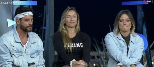 Diego, Bif&atilde;o e Tati Dias formam a quarta ro&ccedil;a de "A Fazenda 2019". (Reprodu&ccedil;&atilde;o/RecordTV_