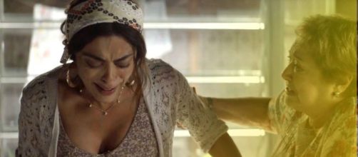 Maria da Paz fica arrasada ao ser eliminada do reality. (Reprodu&ccedil;&atilde;o/TV Globo)