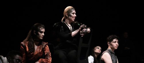 Tara in the middle, sitting on the chair. Photo credit Tim Morozzo for the Royal Conservatoire of Scotland. Used by permission.