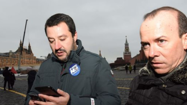 Matteo Salvini e Gianluca Savoini a Mosca