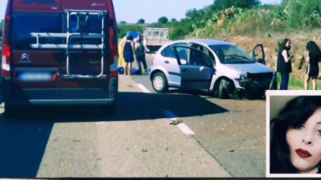 Claudia Mura, nella foto piccola in basso a destra, era alla guida di una Citroen C3.