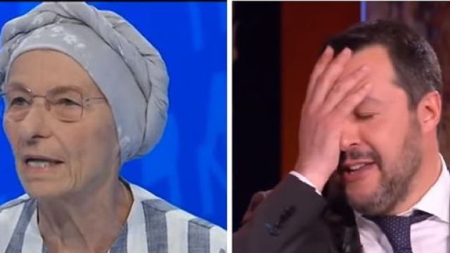Emma Bonino e Matteo Salvini, spesso di opinioni contrarie.
