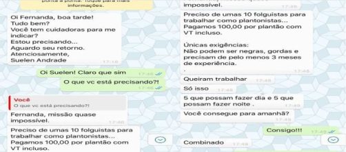 Fernanda Spandiger disse ter recebido a mensagem da empresa e repassou apenas. (Fernanda Spadinger/Arquivo pessoal)