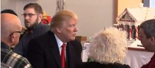 Trump visits wounded troops at Walter Reed. [Image source/AP Archive YouTube video]