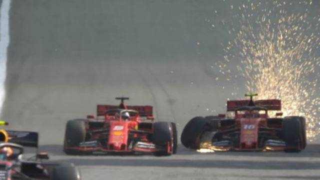 Leclerc-Vettel: incidente tra le Ferrari al GP del Brasile di F1.