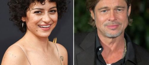 Los actores Alia Shawkat y Brad Pitt.