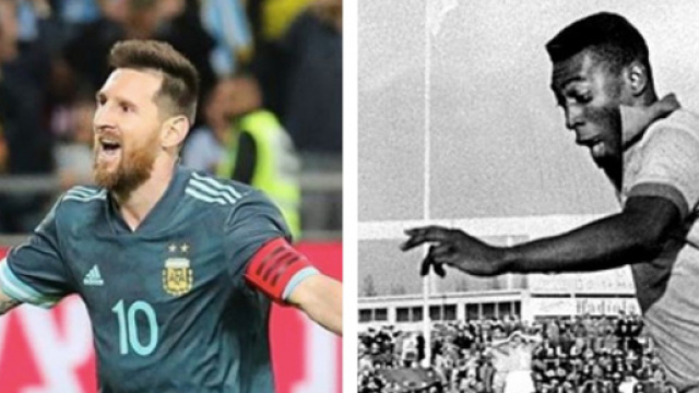 Messi et Pel&eacute;, deux des plus grands joueurs de l'Am&eacute;rique du Sud. Credit: Instagrama/faseleccion/
