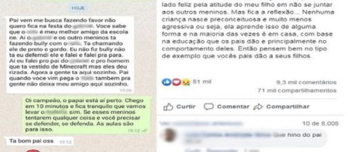 Filho relata ao pai bullying contra amigo negro em festa e conversa viraliza na web: &lsquo;Defendi ele&rsquo;. (Reprodu&ccedil;&atilde;o/Redes Sociais)