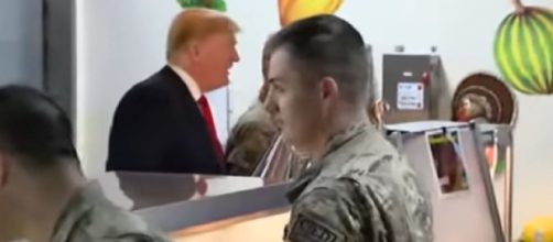 Trump makes surprise Thanksgiving visit to troops in Afghanistan. [Image source/Fox News YouTube video]