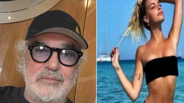 a sinistra l'imprenditore Flavio Briatore, a destra Benedetta Bosi