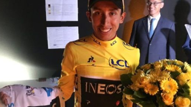 Il vincitore del Tour de France Egan Bernal