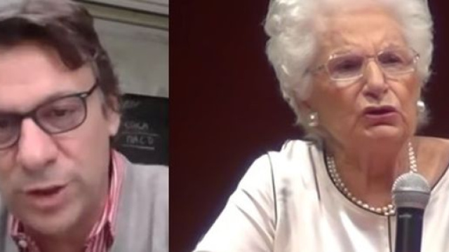 Il giornalista Nicola Porro e la giornalista Liliana Segre.