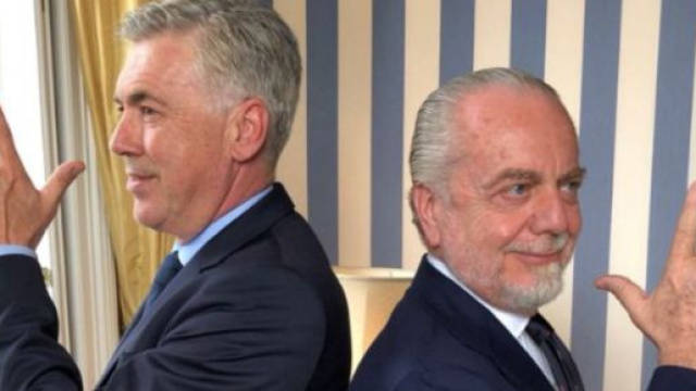 Ancelotti con il presidente De Laurentiis