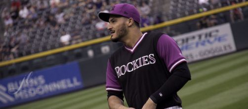 An image of Nolan Arenado at Coors Field. [image source: Jennifer Linnea- Wikimedia Commons]