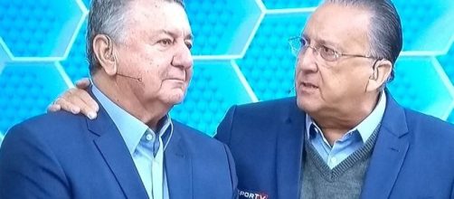 Galv&atilde;o e Arnaldo na transmiss&atilde;o esportiva da Rede Globo. (Arquivo Blasting News)