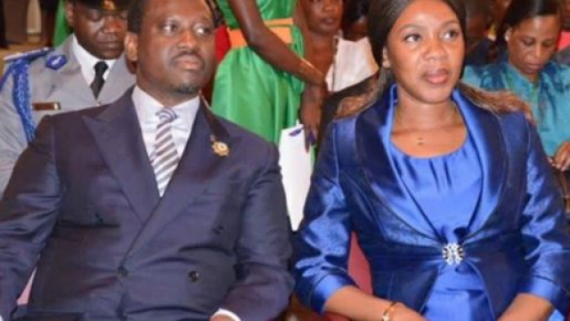 Guillaume Soro, candidat &agrave; l'&eacute;lection pr&eacute;sidentielle de 2020 en compagnie de sa charg&eacute;e de communication Mme Affoussy Bamba.