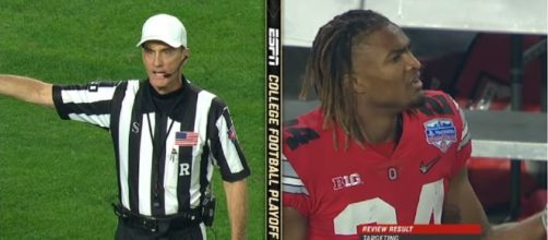 Refs started to feel the heat, Buckeyes called Fiesta Bowl 'worst officiating in history'. (Image credit:ESPN/Youtube screenshot)