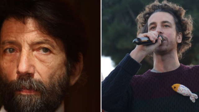 Massimo Cacciari e Mattia Santori