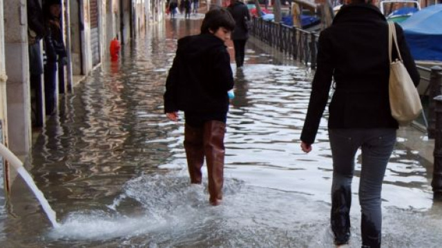 Acqua alta a Venezia, una delle situazioni in cui sono indicati gli stivali Wellington