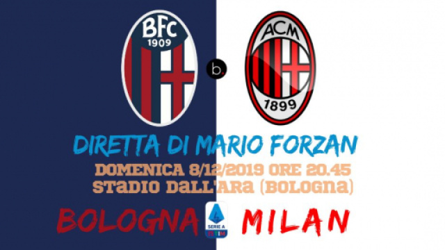 Serie A: 15ma giornata chiude la partita Bologna - Milan