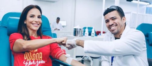 Ivete Sangalo doa sangue no Hemoba (Reprodu&ccedil;&atilde;o: Instagram)