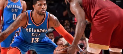 Paul George and James Harden each scored 40-plus points in a Saturday night showdown. [Image via NBA/YouTube]