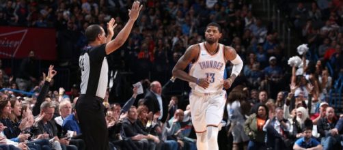 Paul George put up an impressive triple-double in OKC's victory on Monday (Feb. 11). - [Bleacher Report / YouTube screencap]