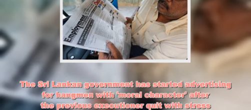 The AD for a hangmen in SRi Lanka- (Image via Celeb News/youtube screenshot)